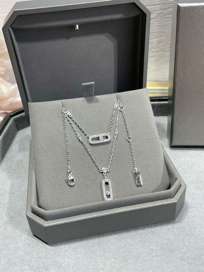 [Mystic JURI]MOVE 2 ROW DIAMOND NECKLACE