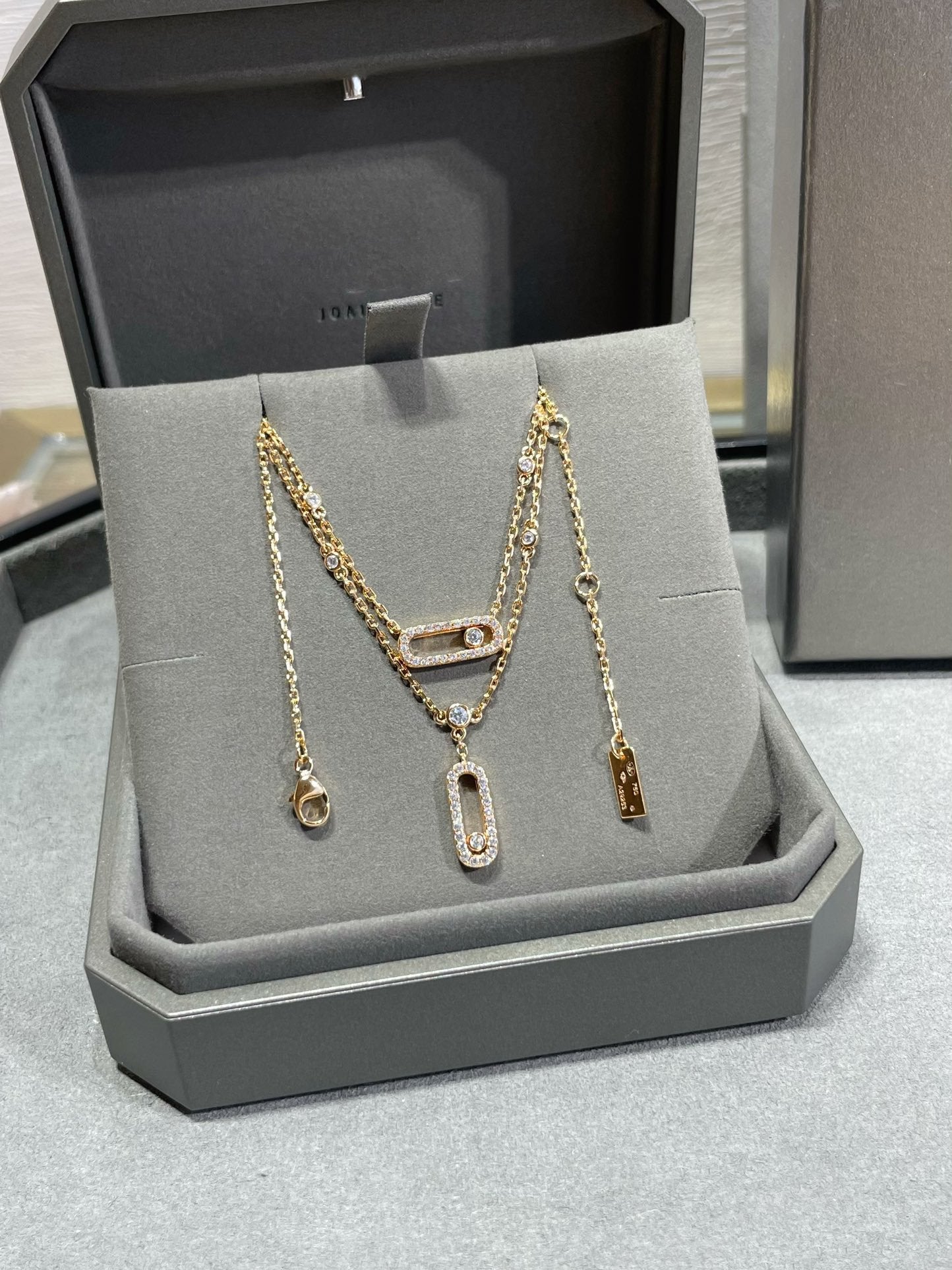 [Mystic JURI]MOVE 2 ROW DIAMOND NECKLACE