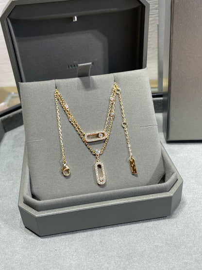 [Mystic JURI]MOVE 2 ROW DIAMOND NECKLACE