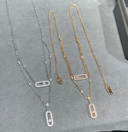 [Mystic JURI]MOVE 2 ROW DIAMOND NECKLACE