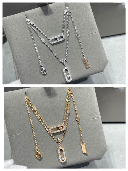 [Mystic JURI]MOVE 2 ROW DIAMOND NECKLACE