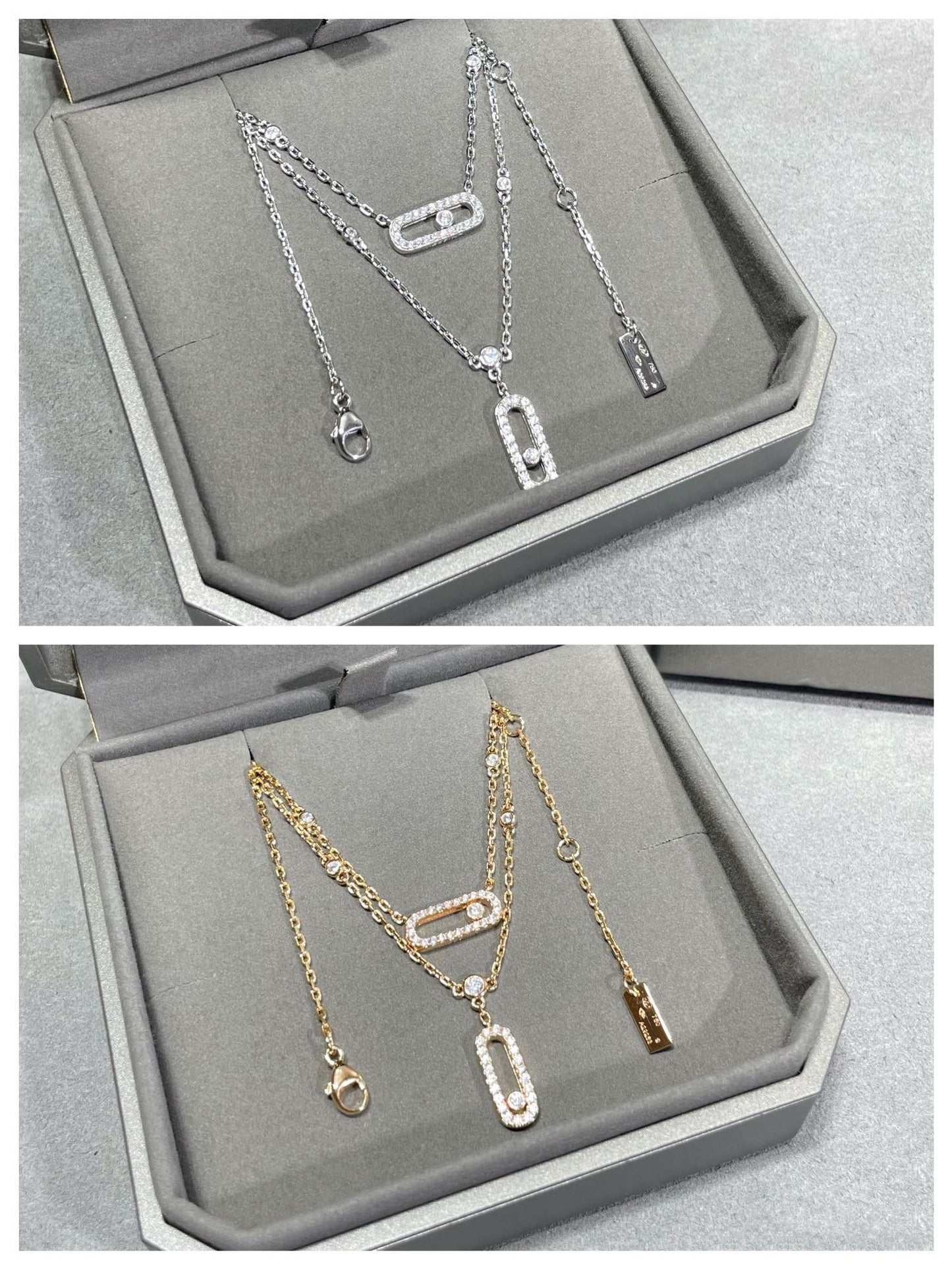 [Mystic JURI]MOVE 2 ROW DIAMOND NECKLACE