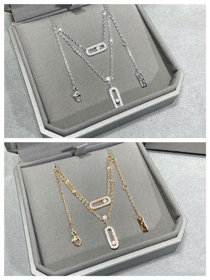 [Mystic JURI]MOVE 2 ROW DIAMOND NECKLACE