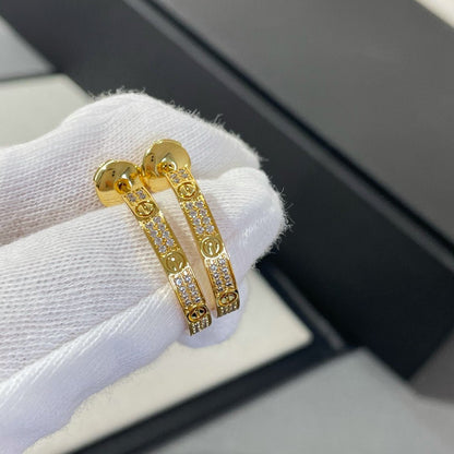 [Mystic]LOVE DIAMOND GOLD HOOP EARRINGS