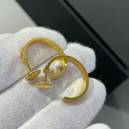 [Mystic]LOVE DIAMOND GOLD HOOP EARRINGS