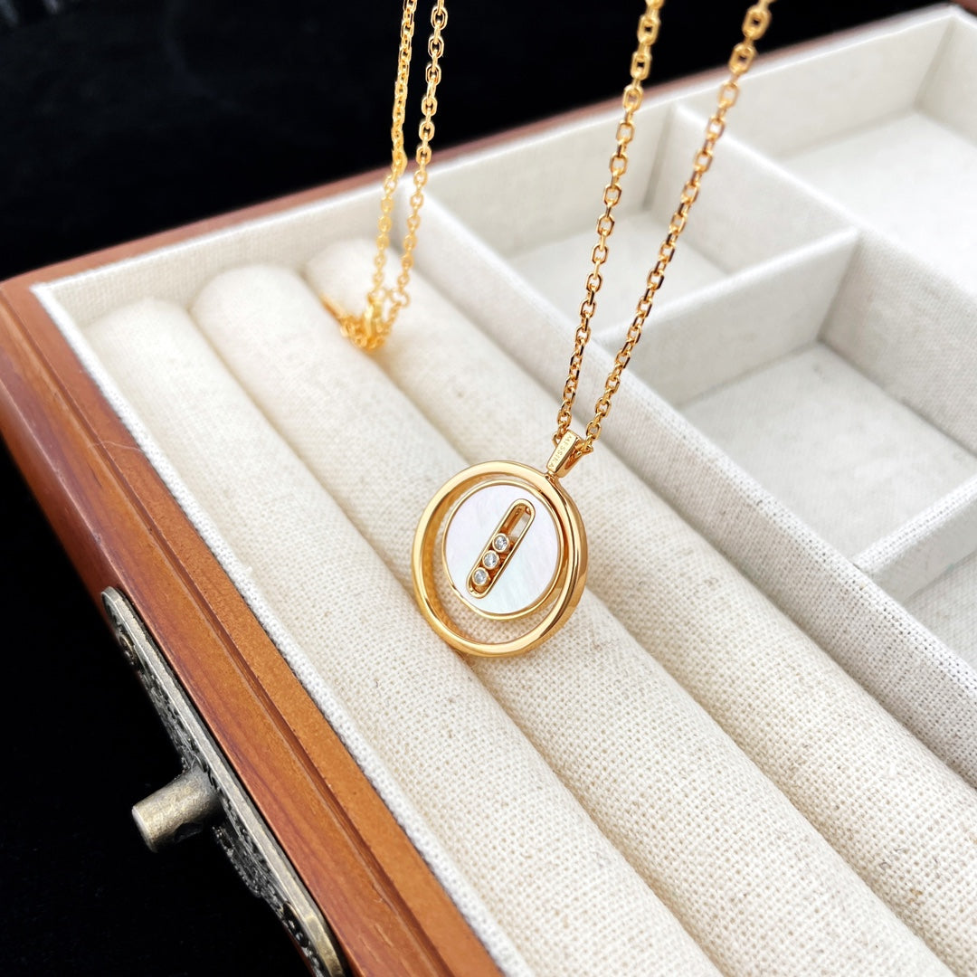 [Mystic JURI]Mystic MOVE MOP PINK GOLD NECKLACE