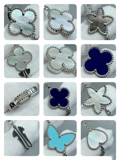 [Mystic]LUCKY CLOVER SILVER 11 MOTIF NECKLACE