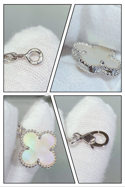 [Mystic]CLOVER 5 MOTIF WHITE MOP SILVER BRACELET