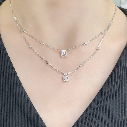[Mystic JURI]MY TWIN 2 ROW DIAMOND NECKLACE