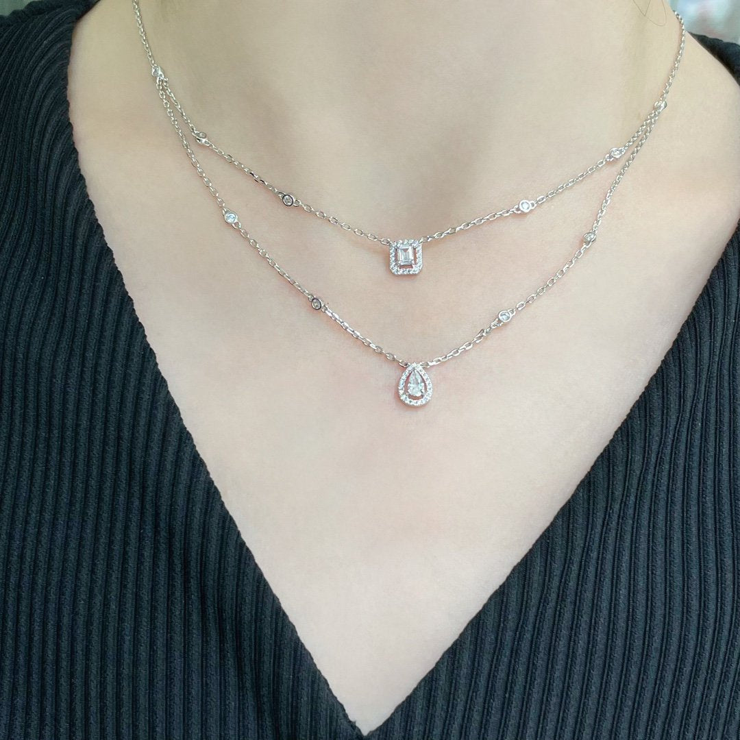 [Mystic JURI]MY TWIN 2 ROW DIAMOND NECKLACE