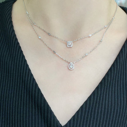 [Mystic JURI]MY TWIN 2 ROW DIAMOND NECKLACE