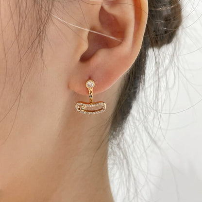 [Mystic JURI]MOVE UNO PINK GOLD DIAMOND EARRINGS