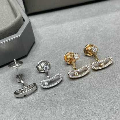 [Mystic JURI]MOVE UNO PINK GOLD DIAMOND EARRINGS