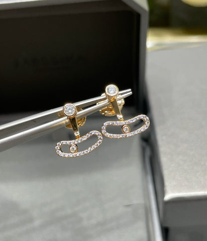 [Mystic JURI]MOVE UNO PINK GOLD DIAMOND EARRINGS