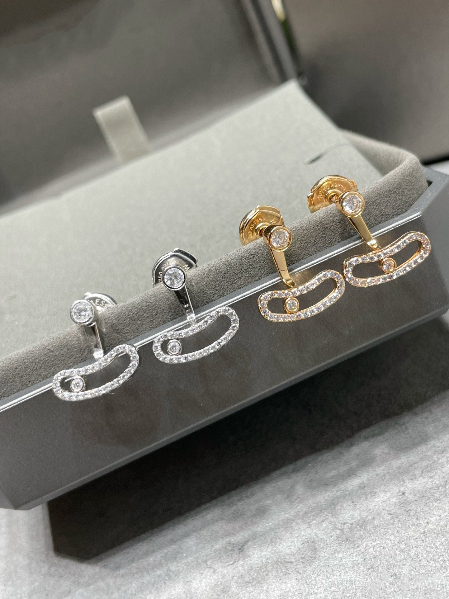 [Mystic JURI]MOVE UNO PINK GOLD DIAMOND EARRINGS