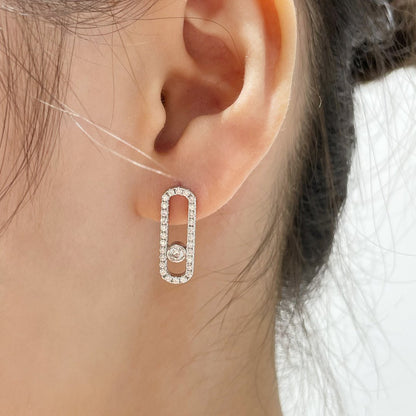 [Mystic JURI]MOVE UNO STUD DIAMOND PAVED EARRINGS