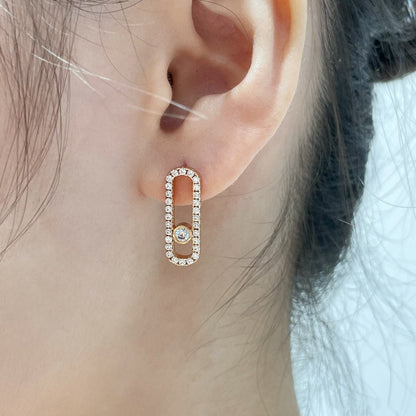 [Mystic JURI]MOVE UNO STUD DIAMOND PAVED EARRINGS