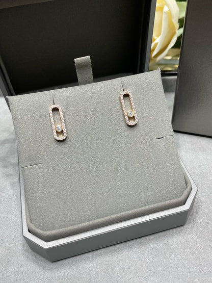 [Mystic JURI]MOVE UNO STUD DIAMOND PAVED EARRINGS