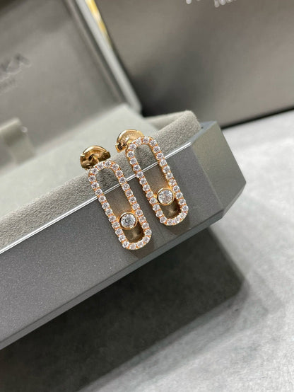 [Mystic JURI]MOVE UNO STUD DIAMOND PAVED EARRINGS
