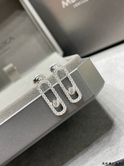 [Mystic JURI]MOVE UNO STUD DIAMOND PAVED EARRINGS