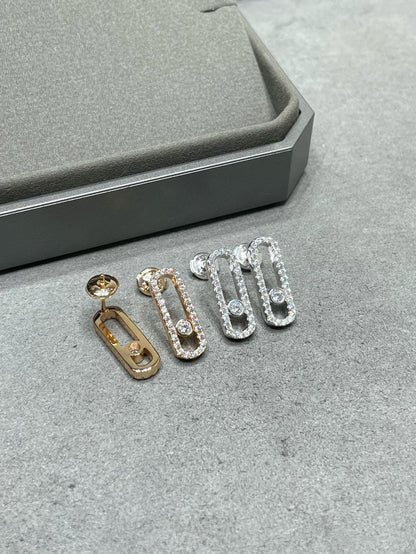[Mystic JURI]MOVE UNO STUD DIAMOND PAVED EARRINGS