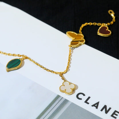 [Mystic]LUCKY SPRING 5 MOTIF GOLD BRACELET