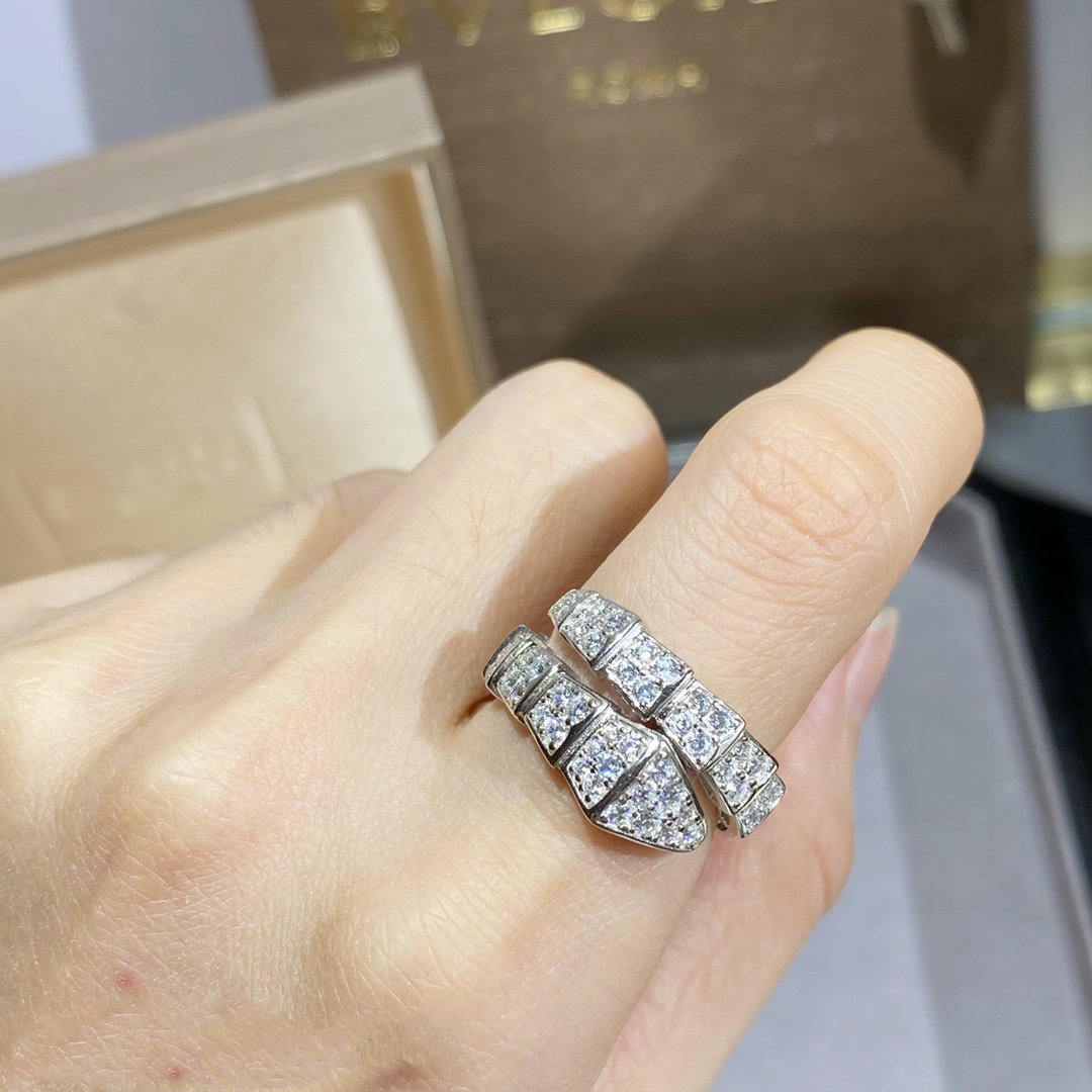 [Mystic]SERPENTI RING SILVER DIAMOND PAVED