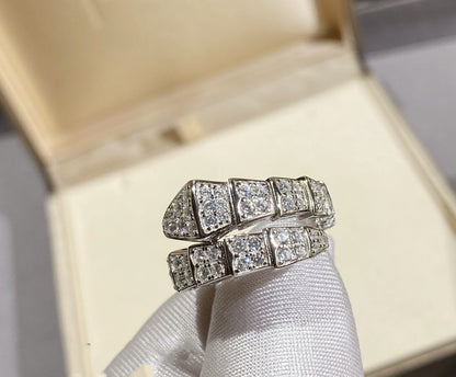 [Mystic]SERPENTI RING SILVER DIAMOND PAVED