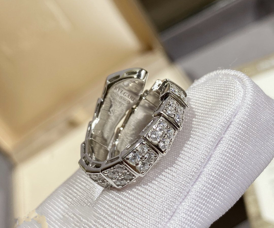 [Mystic]SERPENTI RING SILVER DIAMOND PAVED