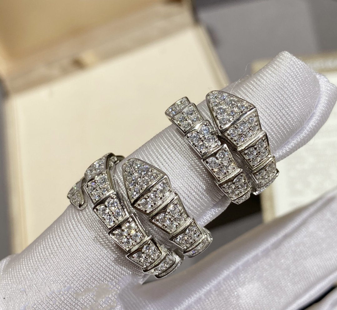 [Mystic]SERPENTI RING SILVER DIAMOND PAVED