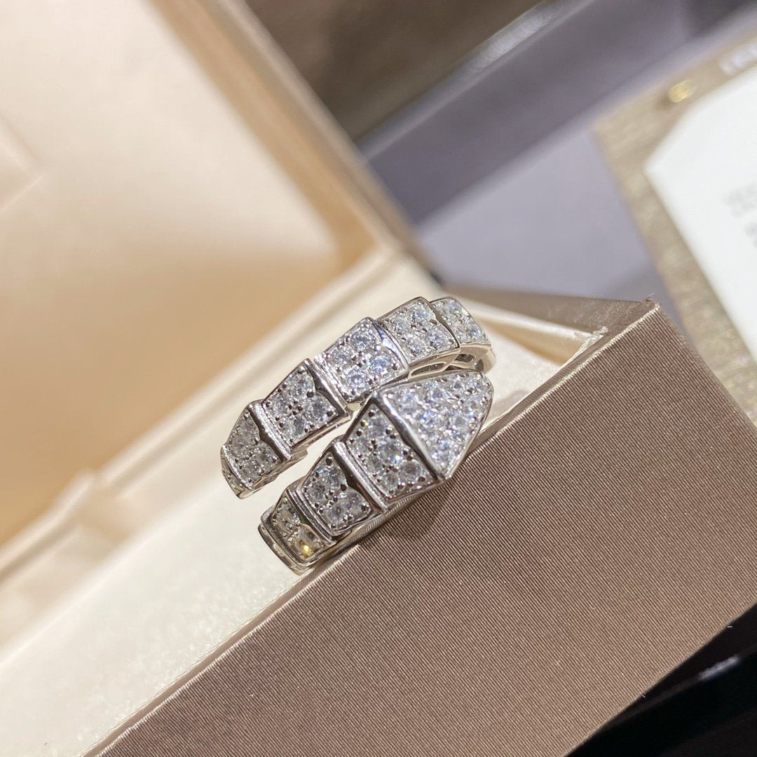 [Mystic]SERPENTI RING SILVER DIAMOND PAVED