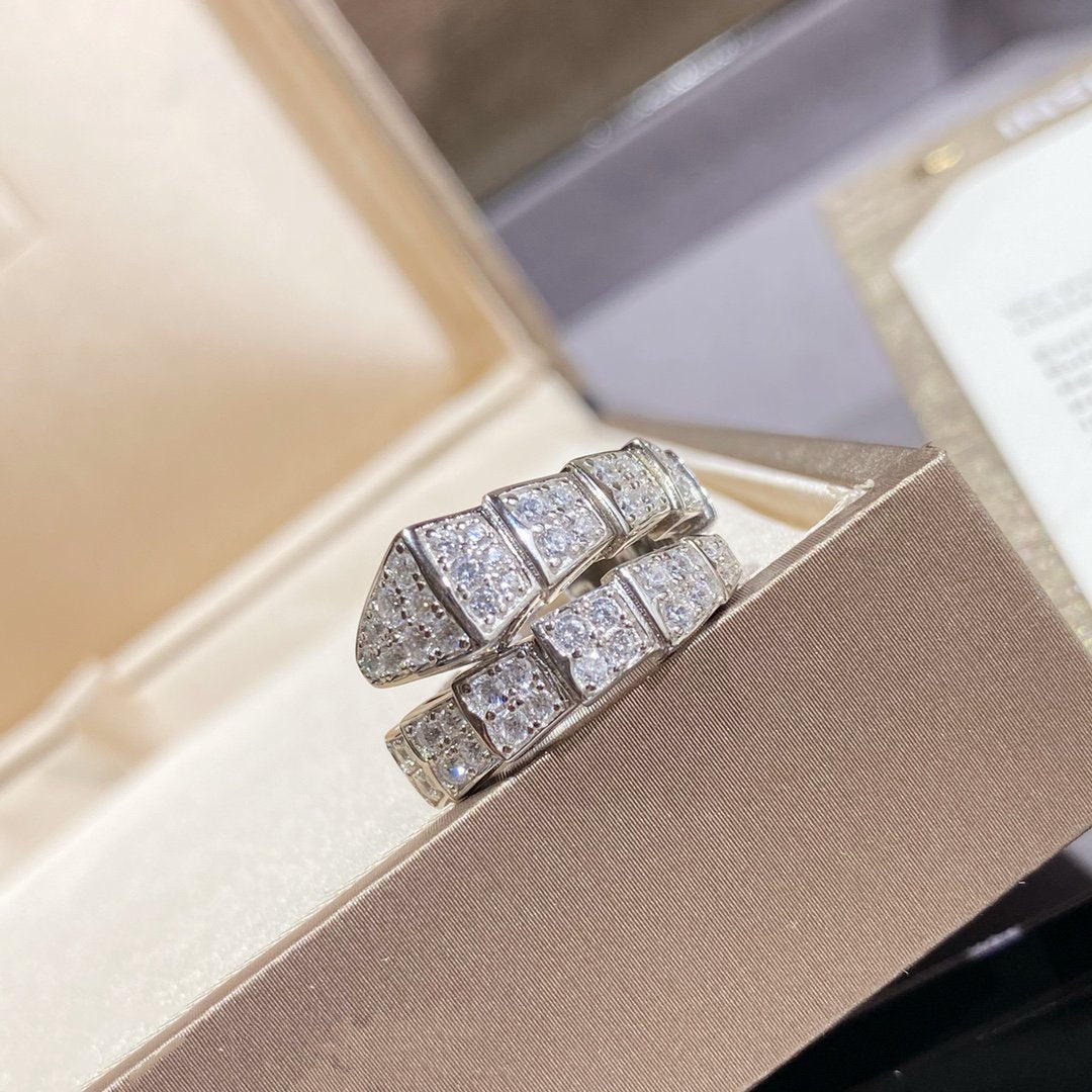 [Mystic]SERPENTI RING SILVER DIAMOND PAVED