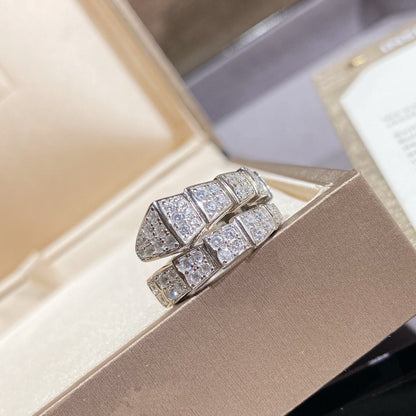 [Mystic]SERPENTI RING SILVER DIAMOND PAVED