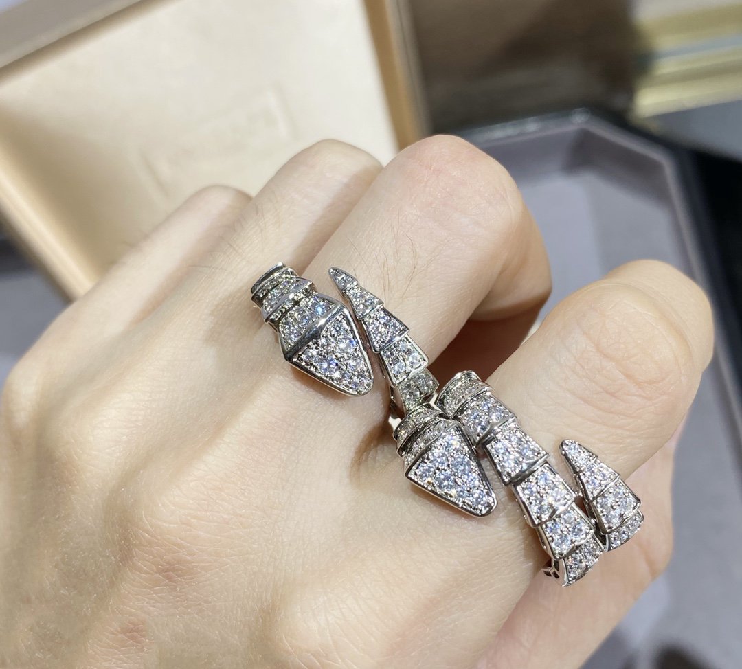 [Mystic]SERPENTI LARGE RING SILVER DIAMOND PAVED