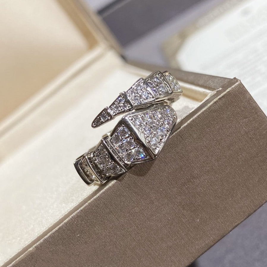 [Mystic]SERPENTI LARGE RING SILVER DIAMOND PAVED