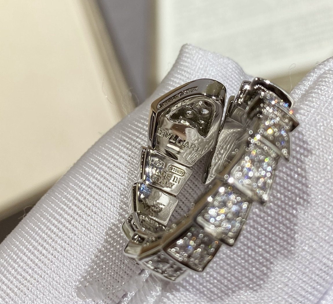 [Mystic]SERPENTI LARGE RING SILVER DIAMOND PAVED
