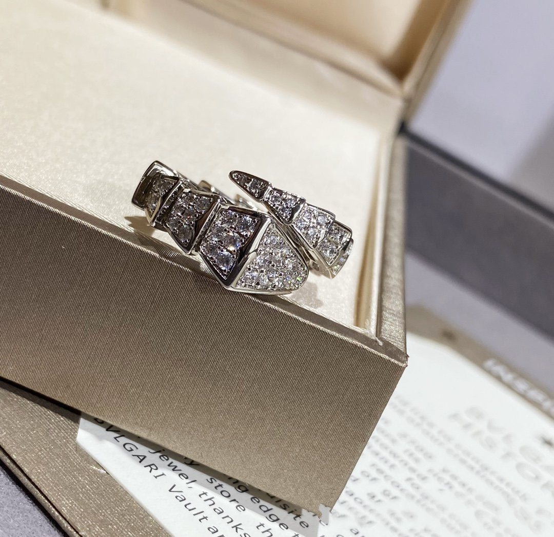 [Mystic]SERPENTI LARGE RING SILVER DIAMOND PAVED