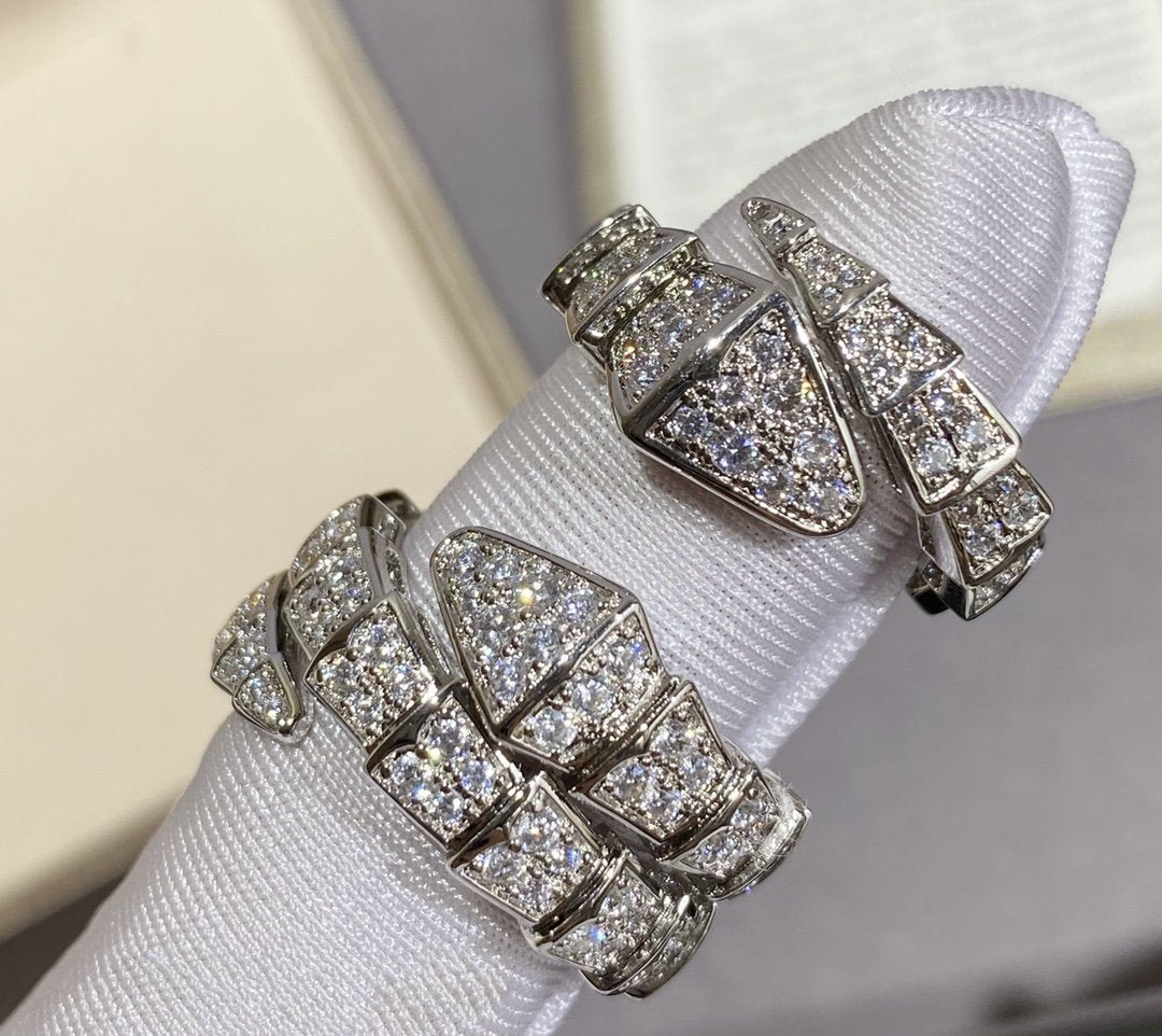 [Mystic]SERPENTI LARGE RING SILVER DIAMOND PAVED