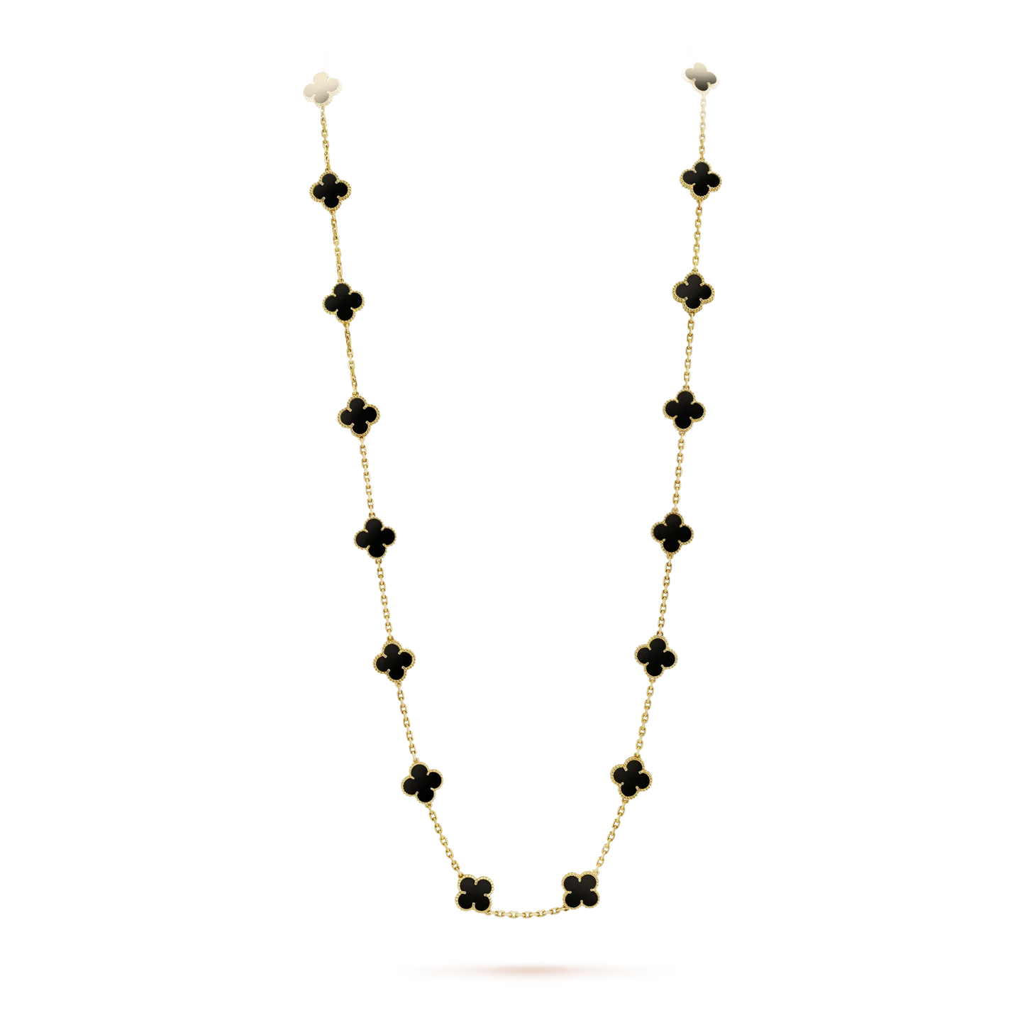 [Mystic]CLOVER 20 MOTIFS ONYX NECKLACE