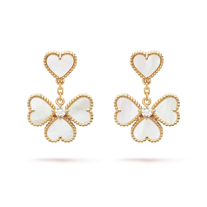 [Mystic]CLOVER SWEET WHITE MOP EARRINGS