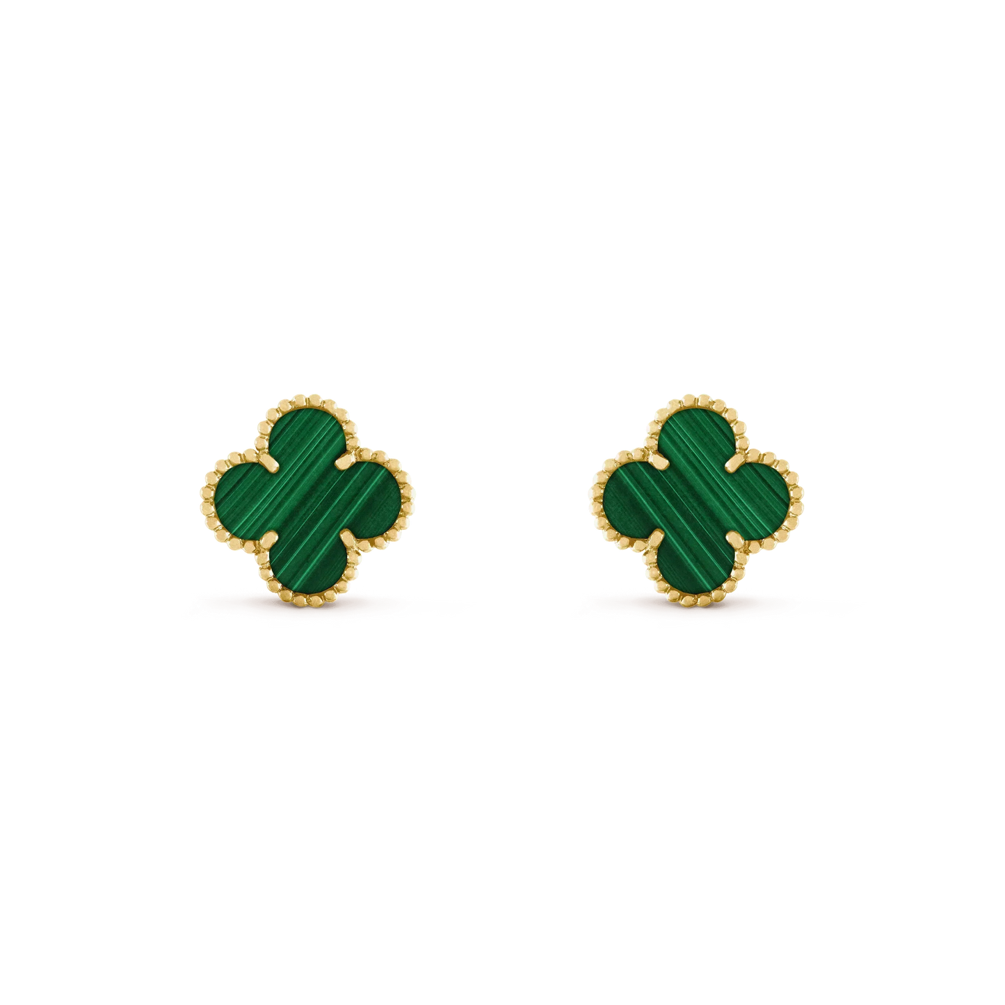 [Mystic]CLOVER MEDIUM 1 MOTIFS MALACHITE  EARRINGS