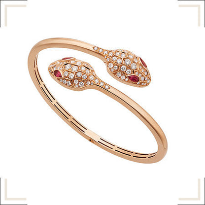 [Mystic]SERPENTI BRACELET PINK GOLD DIAMOND DOUBLE SNAKE