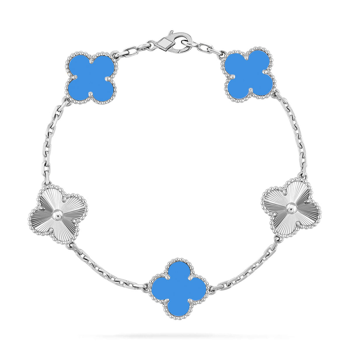 [Mystic-new] CLOVER 5 MOTIF BLUE AGATE BRACELET COLLECTION