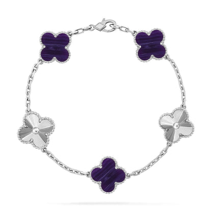 [Mystic-new]CLOVER 5 MOTIF PURPLE STRIPES BRACELET COLLECTION