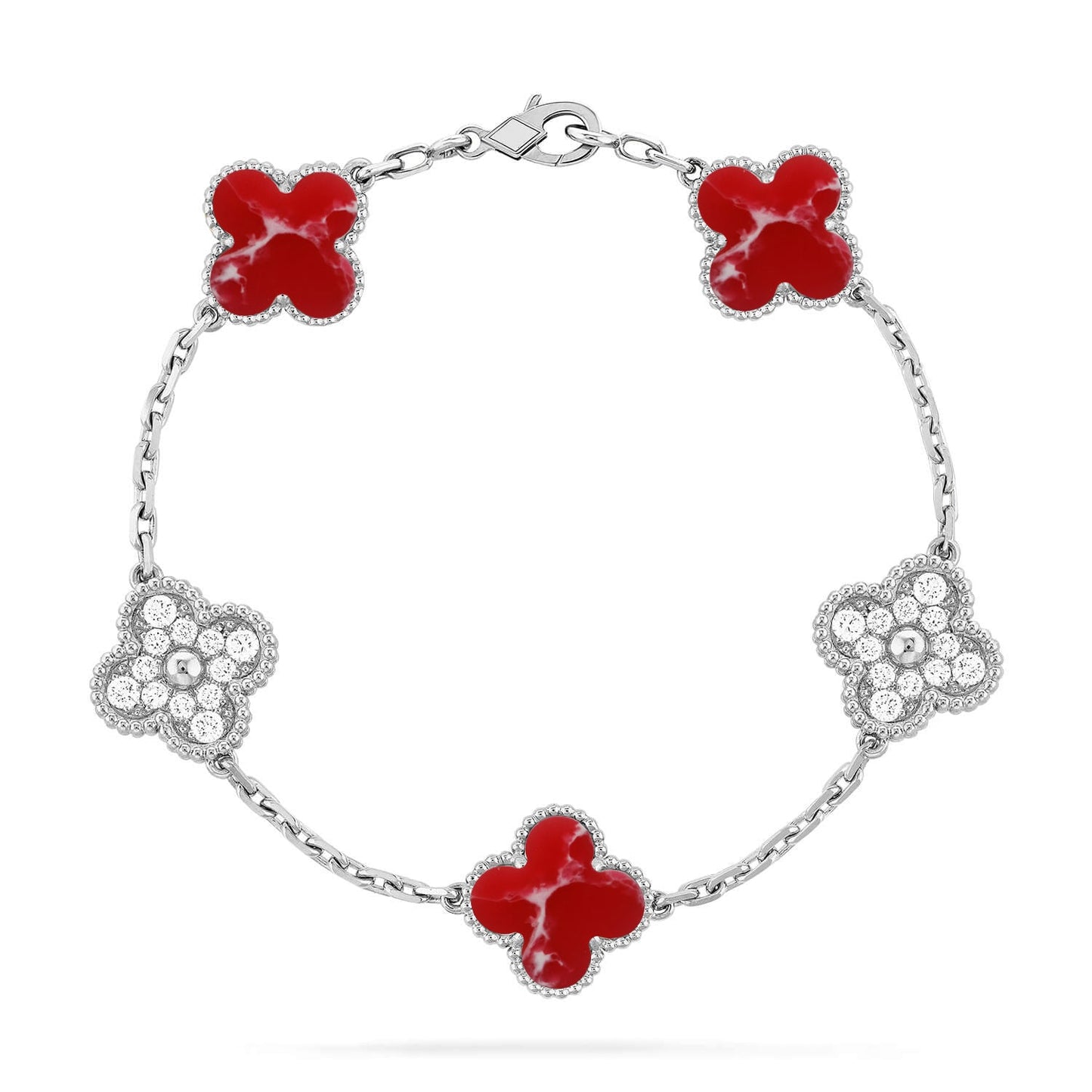 [Mystic-new]CLOVER 5 MOTIF RED PATTERN BRACELET COLLECTION