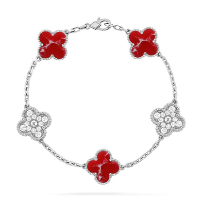 [Mystic-new]CLOVER 5 MOTIF RED PATTERN BRACELET COLLECTION