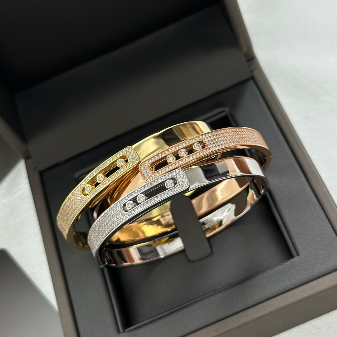 [Mystic JURI]Move Noa Rose Gold Pavé Diamond Bangle Bracelet
