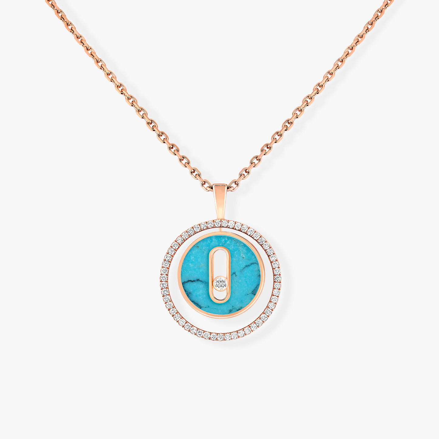 [Mystic JURI]Mystic MOVE 1 DIAMOND TURQUOISE PINK GOLD DIAMOND NECKLACE