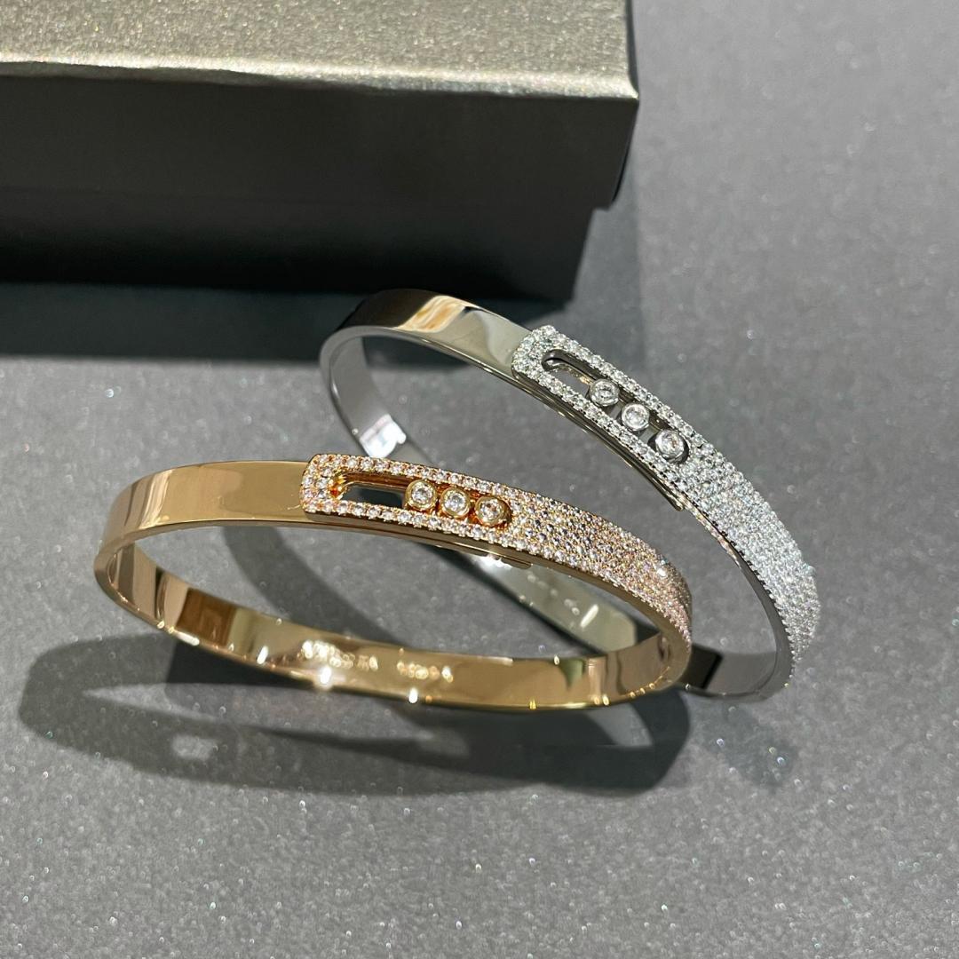 [Mystic JURI]Move Noa Rose Gold Pavé Diamond Bangle Bracelet