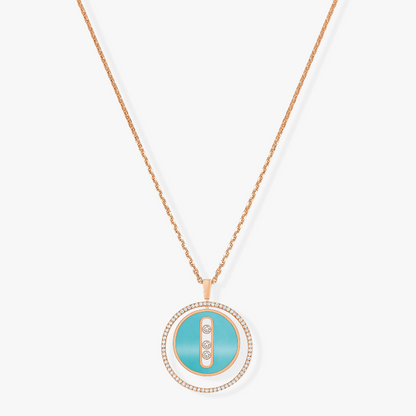 [Mystic JURI]Mystic MOVE 3 DIAMONDS TURQUOISE PINK GOLD DIAMOND NECKLACE